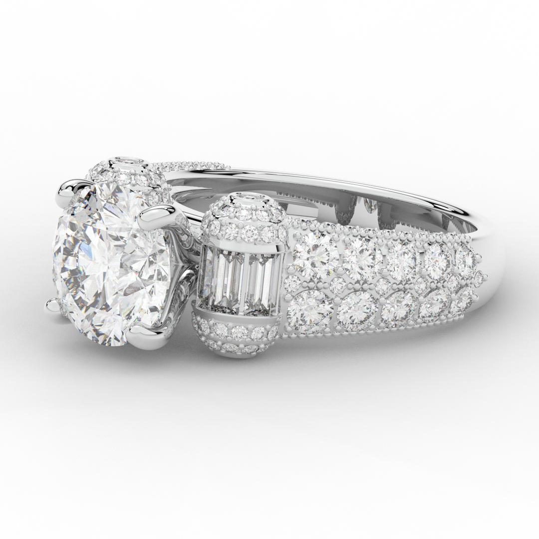 4.75CT.TW ROUND LAB DIAMOND ENGAGEMENT RING - Nazarelle