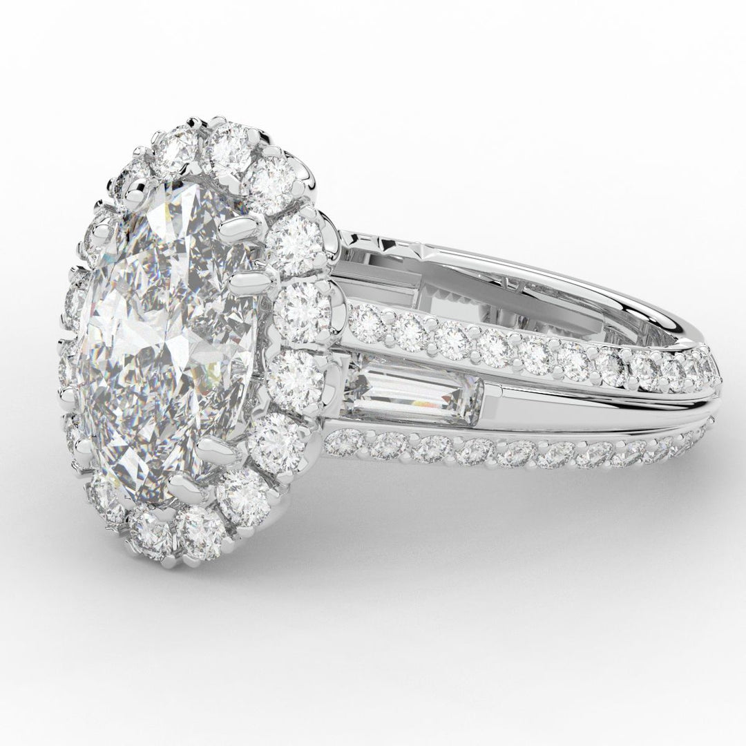 5.75CT.TW OVAL LAB DIAMOND HALO ENGAGEMENT RING - Nazarelle