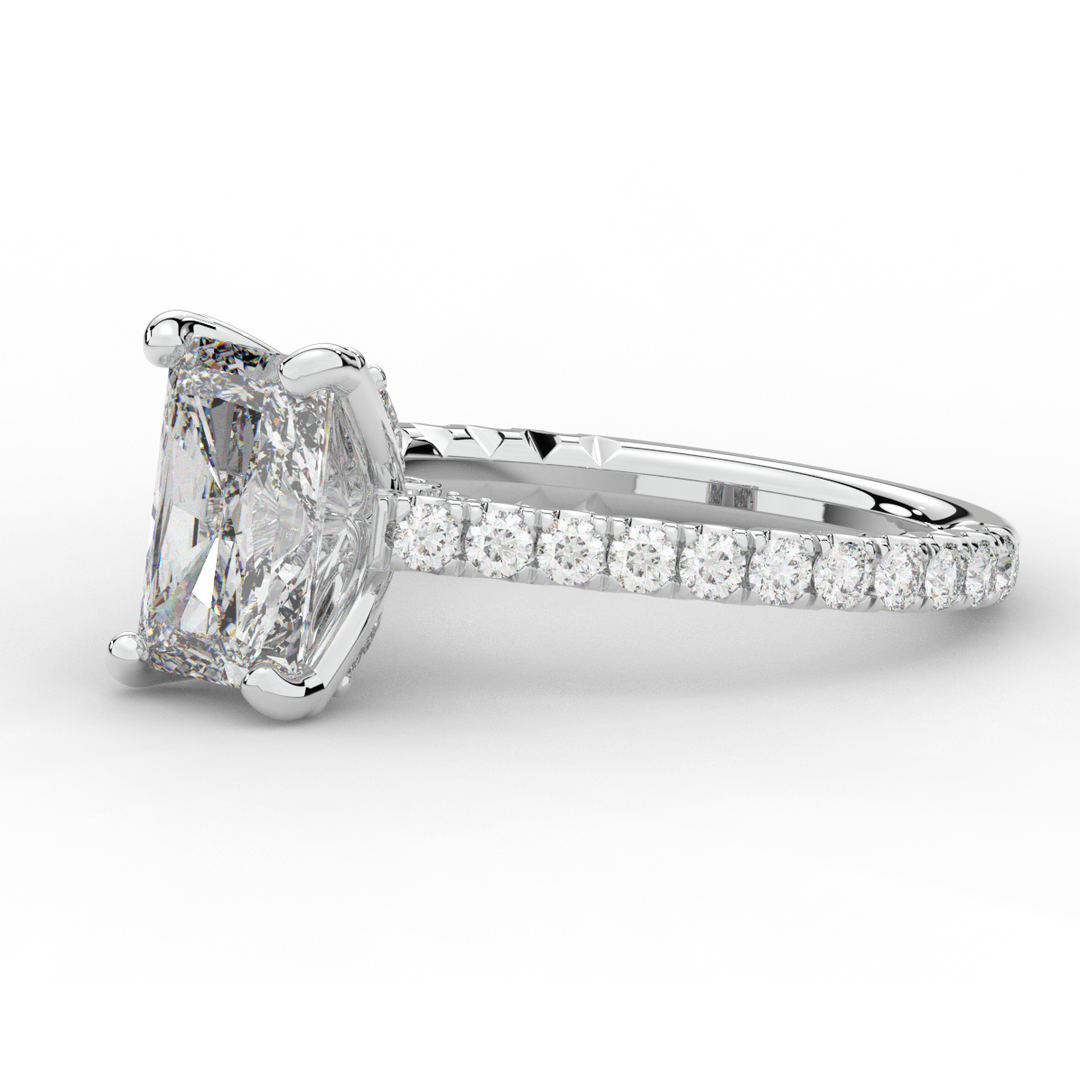 2.70CT.TW RADIANT LAB DIAMOND SOLITAIRE ENGAGEMENT RING - Nazarelle