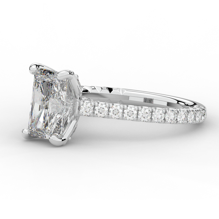 2.70CT.TW RADIANT LAB DIAMOND SOLITAIRE ENGAGEMENT RING - Nazarelle