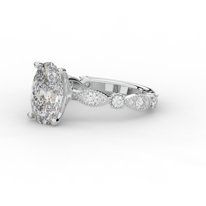 3.50CT.TW OVAL LAB DIAMOND SOLITAIRE ENGAGEMENT RING - Nazarelle