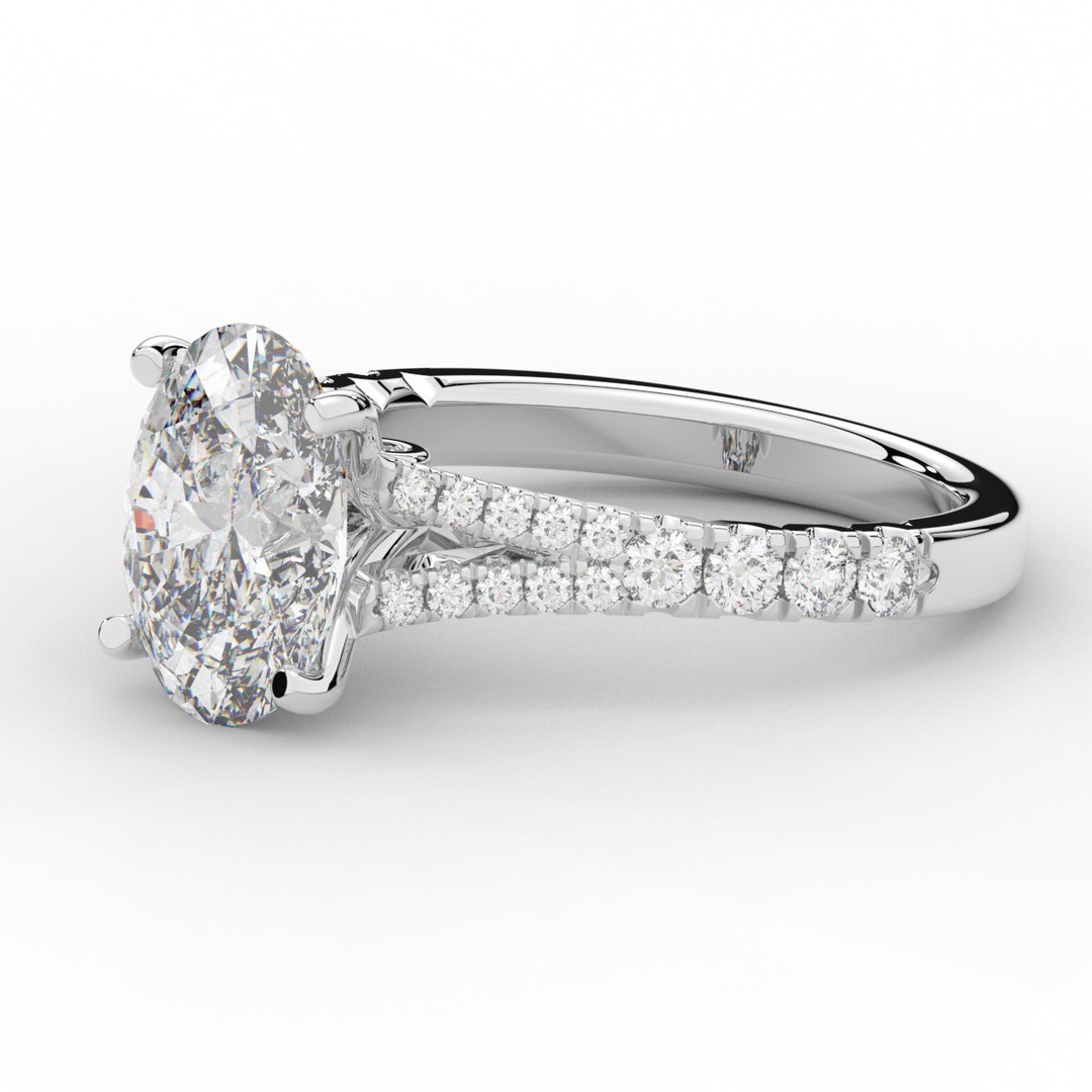 3.45CT.TW OVAL LAB DIAMOND ENGAGEMENT RING - Nazarelle