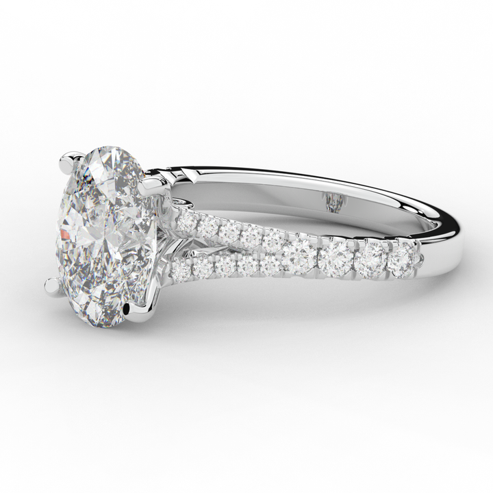3.45CT.TW OVAL LAB DIAMOND ENGAGEMENT RING - Nazarelle