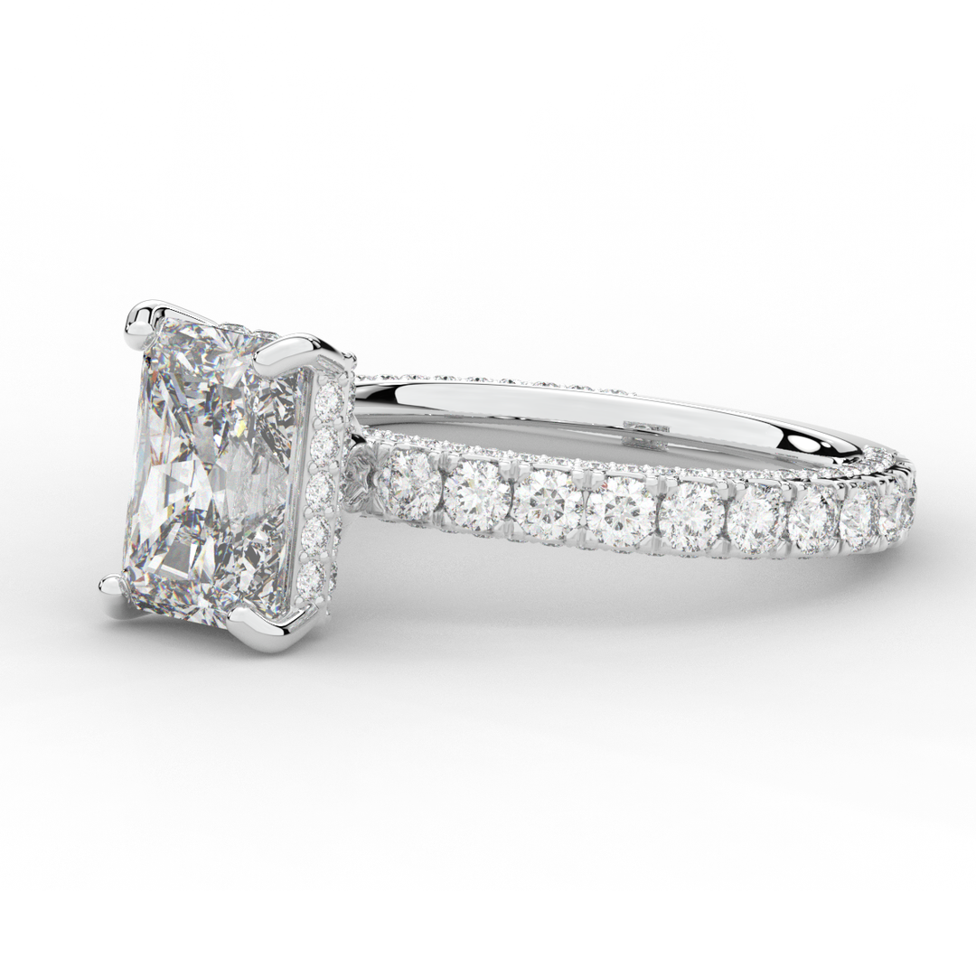 3.00CT.TW RADIANT LAB DIAMOND ENGAGEMENT RING - Nazarelle