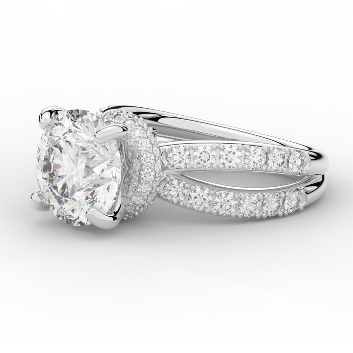 6.25CT.TW ROUND LAB DIAMOND ENGAGEMENT RING - Nazarelle