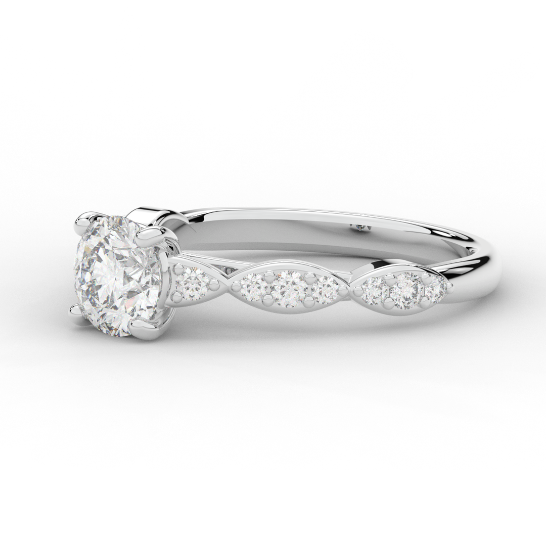 1.20CT.TW ROUND LAB DIAMOND SOLITAIRE ENGAGEMENT RING - Nazarelle