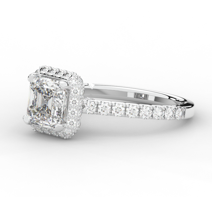 2.75CT.TW ASSCHER LAB DIAMOND HALO ENGAGEMENT RING - Nazarelle