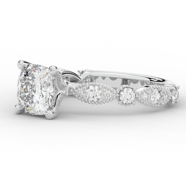 2.50CT.TW CUSHION LAB DIAMOND SOLITAIRE ENGAGEMENT RING - Nazarelle
