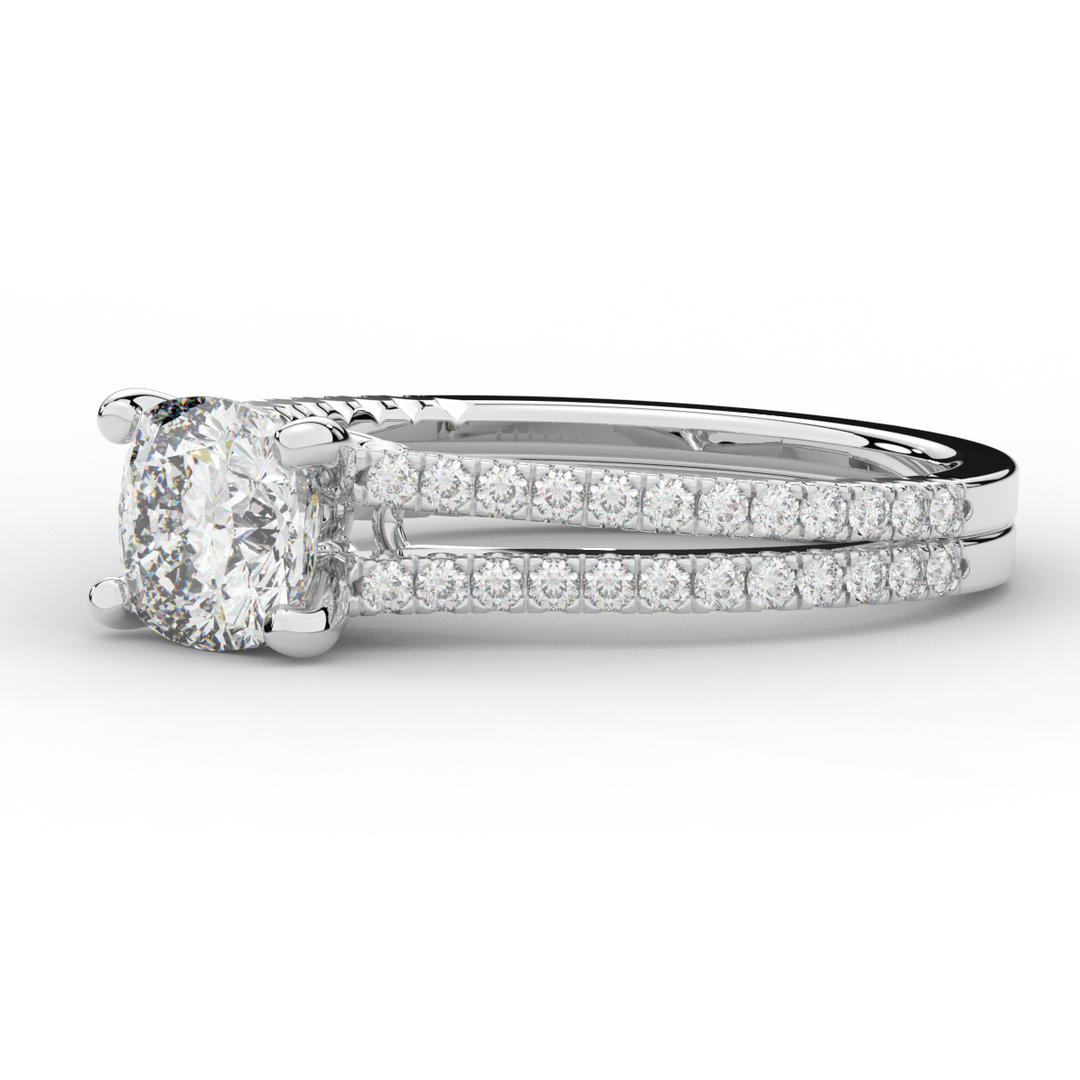 1.90CT.TW CUSHION LAB DIAMOND SOLITAIRE ENGAGEMENT RING - Nazarelle