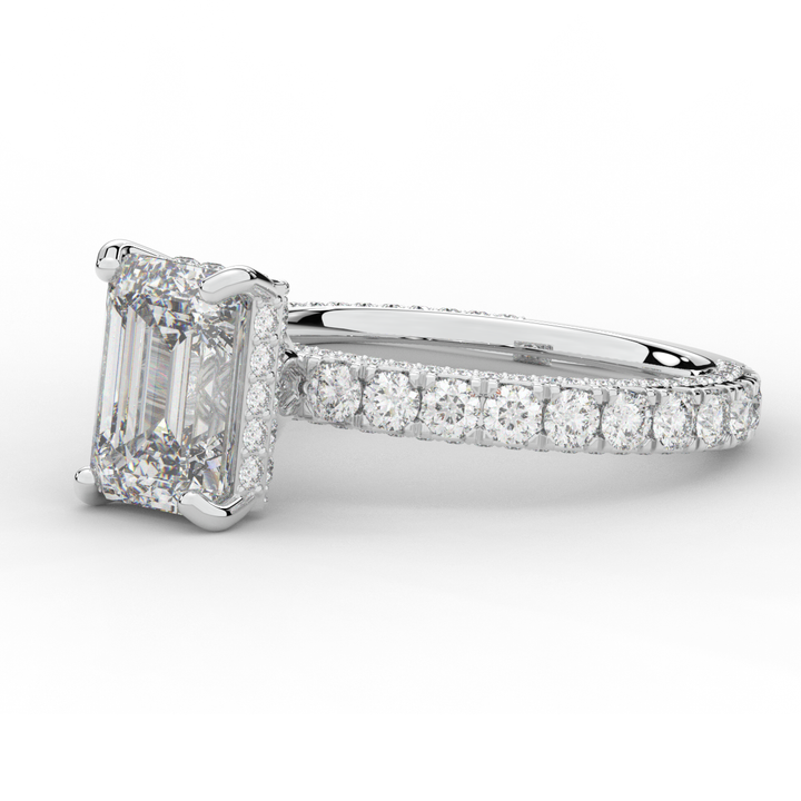 3.00CT.TW EMERALD CUT LAB DIAMOND ENGAGEMENT RING - Nazarelle