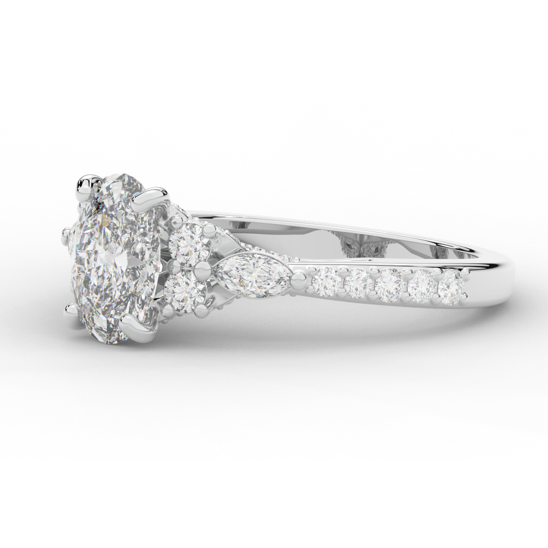 1.35CT.TW OVAL LAB DIAMOND ENGAGEMENT RING - Nazarelle
