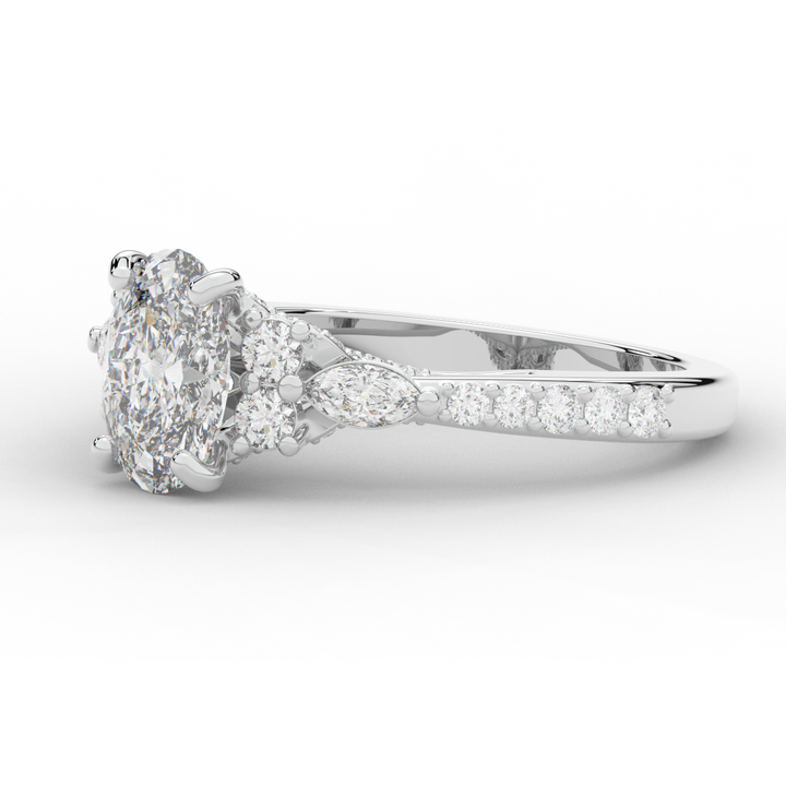1.35CT.TW OVAL LAB DIAMOND ENGAGEMENT RING - Nazarelle