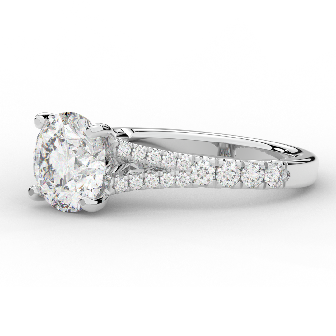 2.45CT.TW ROUND LAB DIAMOND ENGAGEMENT RING - Nazarelle