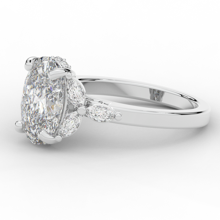 2.85CT.TW OVAL LAB DIAMOND ENGAGEMENT RING - Nazarelle