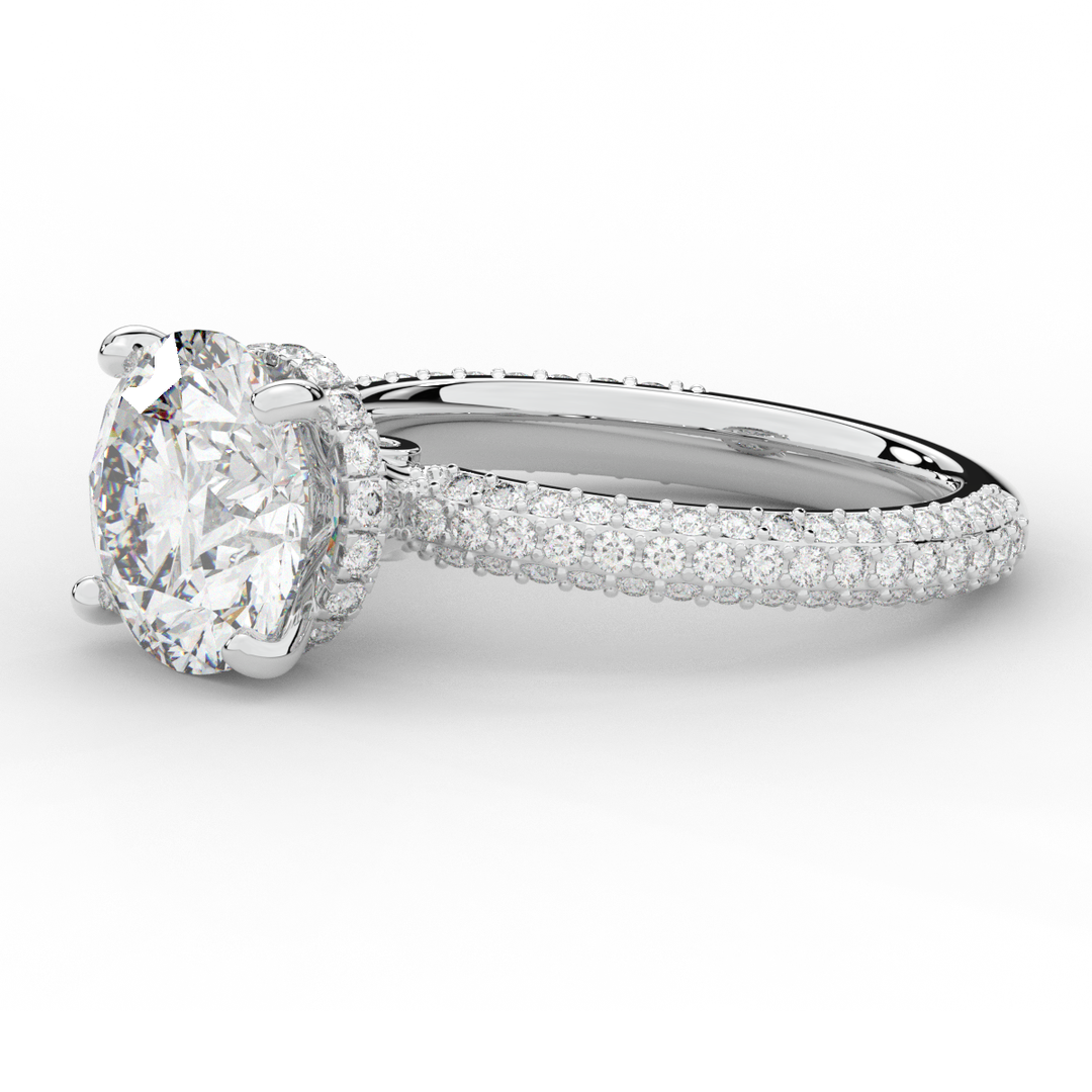 3.60CT.TW ROUND LAB DIAMOND SOLITAIRE ENGAGEMENT RING - Nazarelle