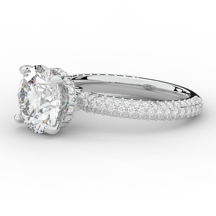 3.60CT.TW ROUND LAB DIAMOND SOLITAIRE ENGAGEMENT RING - Nazarelle