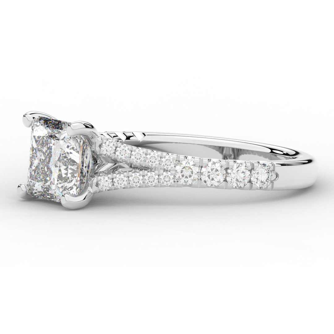 2.45CT.TW PRINCESS LAB DIAMOND ENGAGEMENT RING - Nazarelle