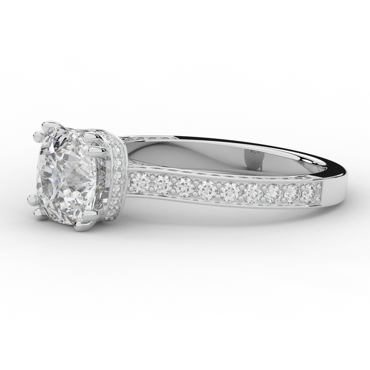 2.60CT.TW CUSHION LAB DIAMOND SOLITAIRE ENGAGEMENT RING - Nazarelle