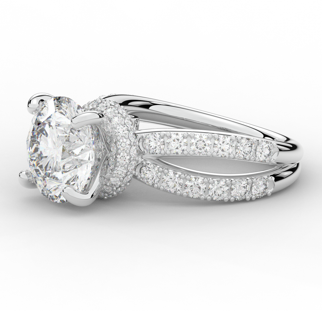 6.25CT.TW ROUND LAB DIAMOND ENGAGEMENT RING - Nazarelle