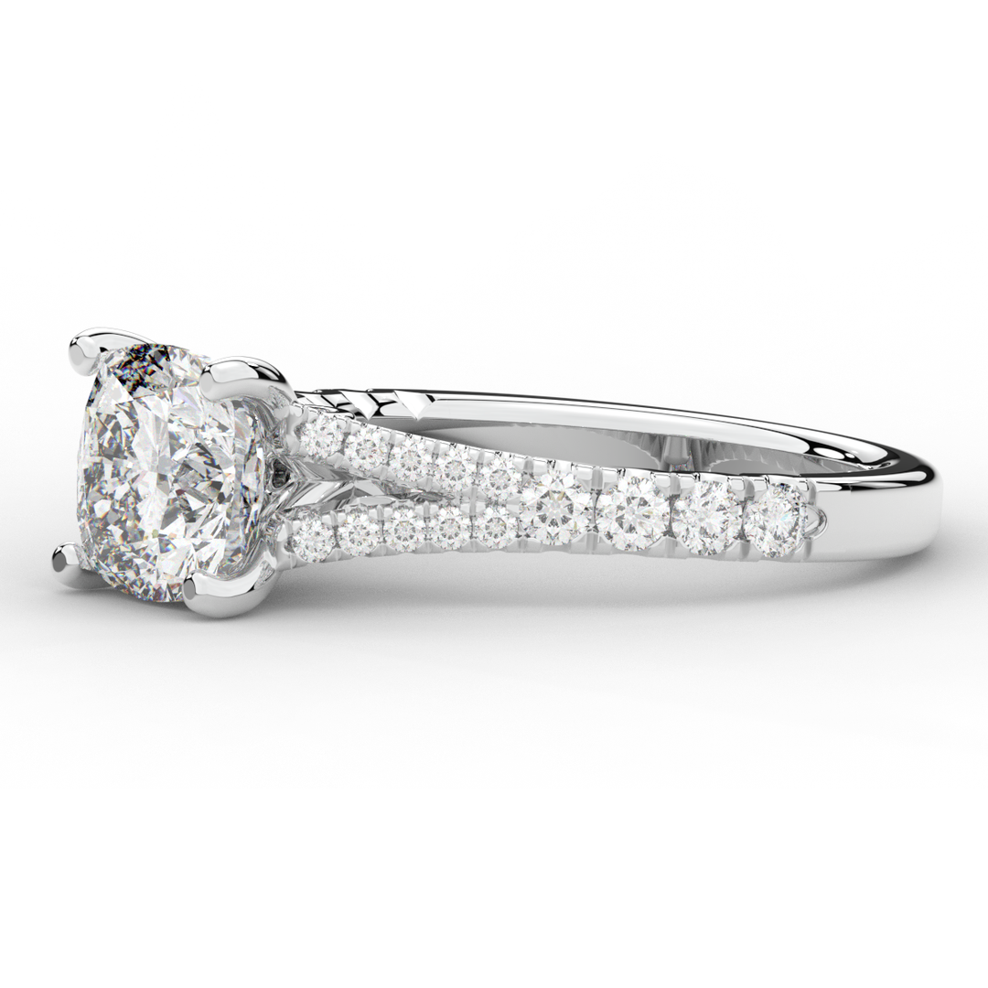 2.45CT.TW CUSHION LAB DIAMOND ENGAGEMENT RING - Nazarelle