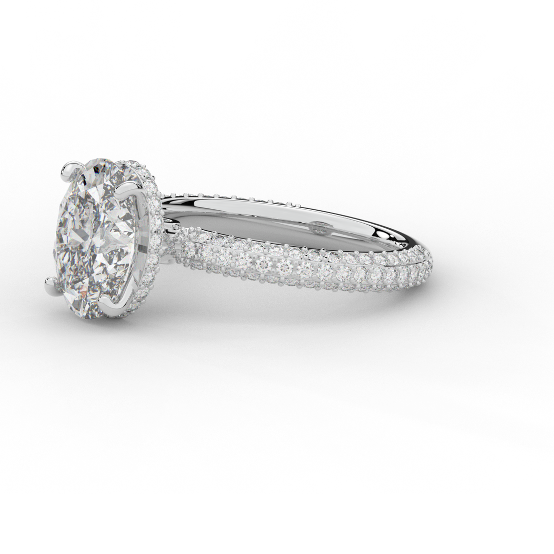 3.60CT.TW OVAL LAB DIAMOND SOLITAIRE ENGAGEMENT RING - Nazarelle