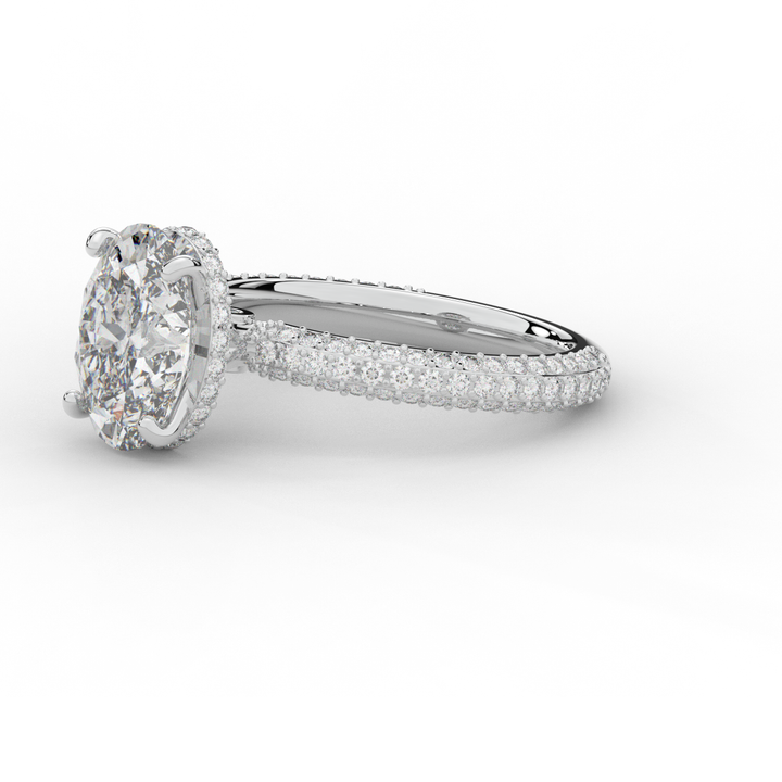 3.60CT.TW OVAL LAB DIAMOND SOLITAIRE ENGAGEMENT RING - Nazarelle