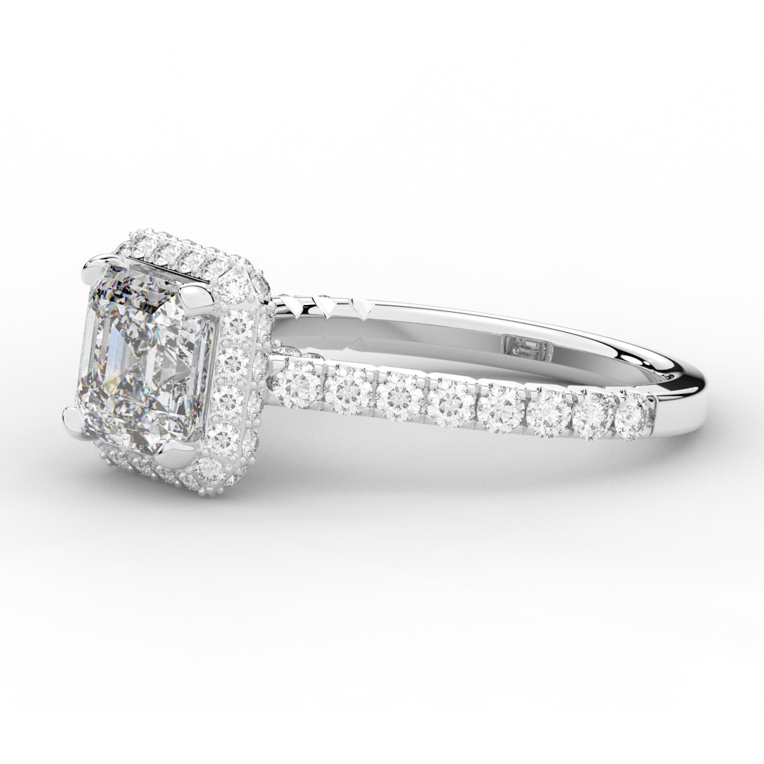 2.75CT.TW ASSCHER LAB DIAMOND HALO ENGAGEMENT RING - Nazarelle
