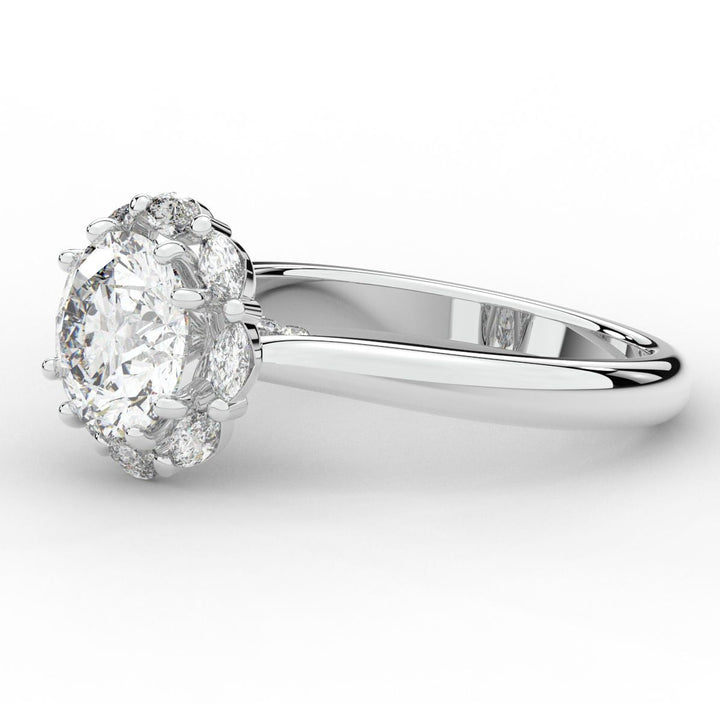 2.40CT.TW ROUND LAB DIAMOND HALO ENGAGEMENT RING - Nazarelle