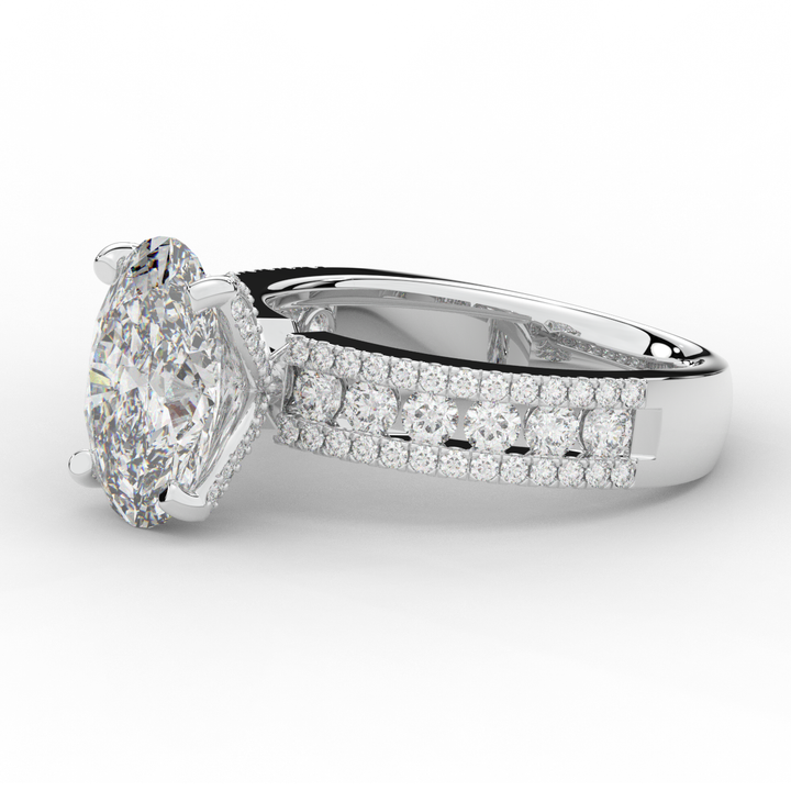 3.95CT.TW OVAL LAB DIAMOND SOLITAIRE ENGAGEMENT RING - Nazarelle