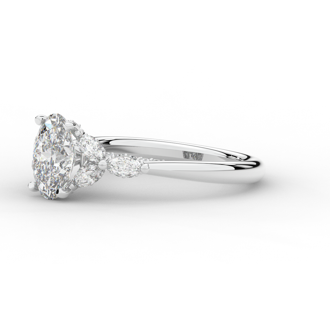2.00CT.TW OVAL LAB DIAMOND ENGAGEMENT RING - Nazarelle