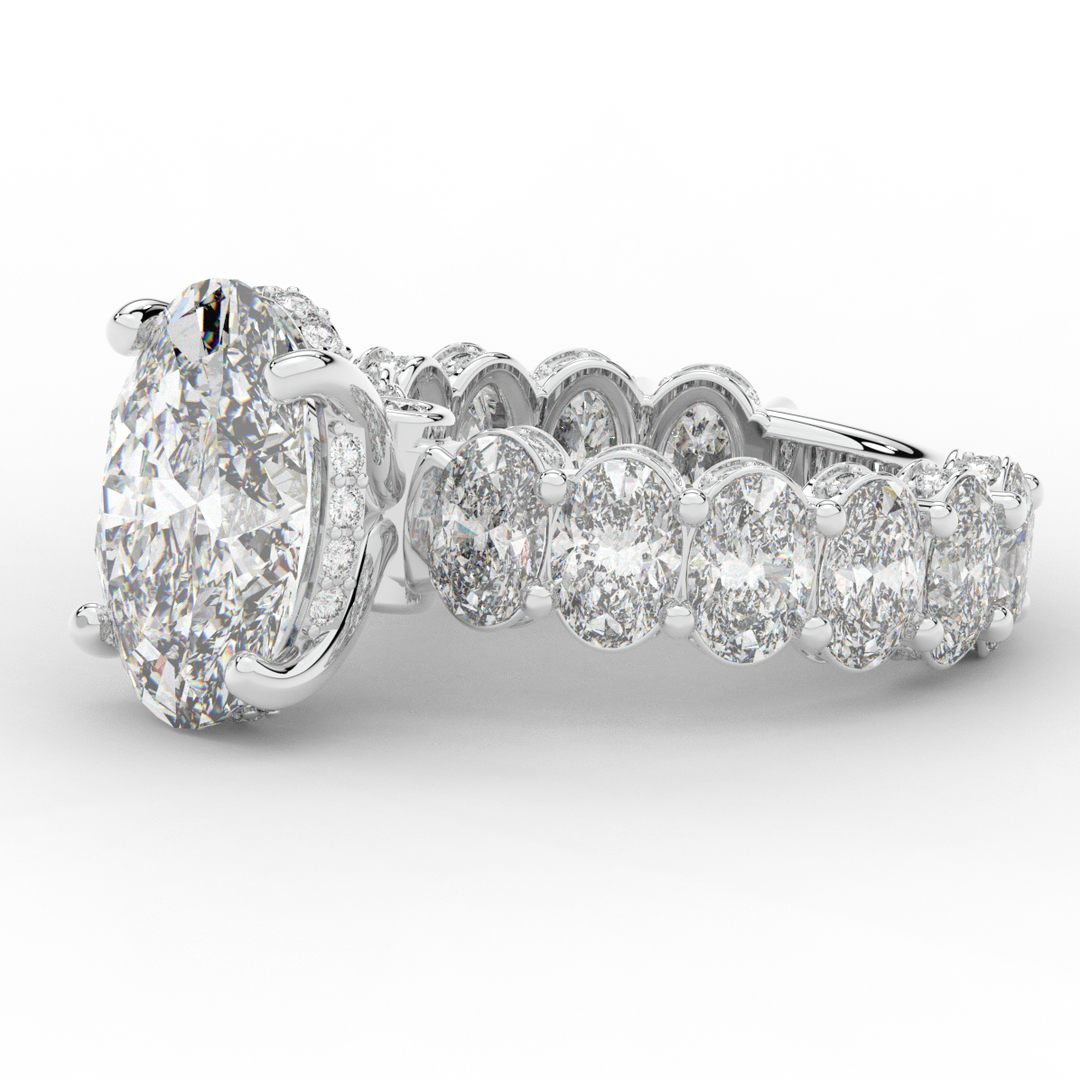 10.90CT.TW OVAL LAB DIAMOND SOLITAIRE ENGAGEMENT RING - Nazarelle