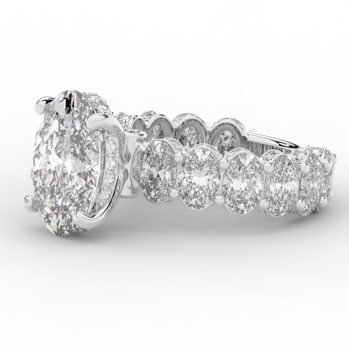 10.90CT.TW OVAL LAB DIAMOND SOLITAIRE ENGAGEMENT RING - Nazarelle
