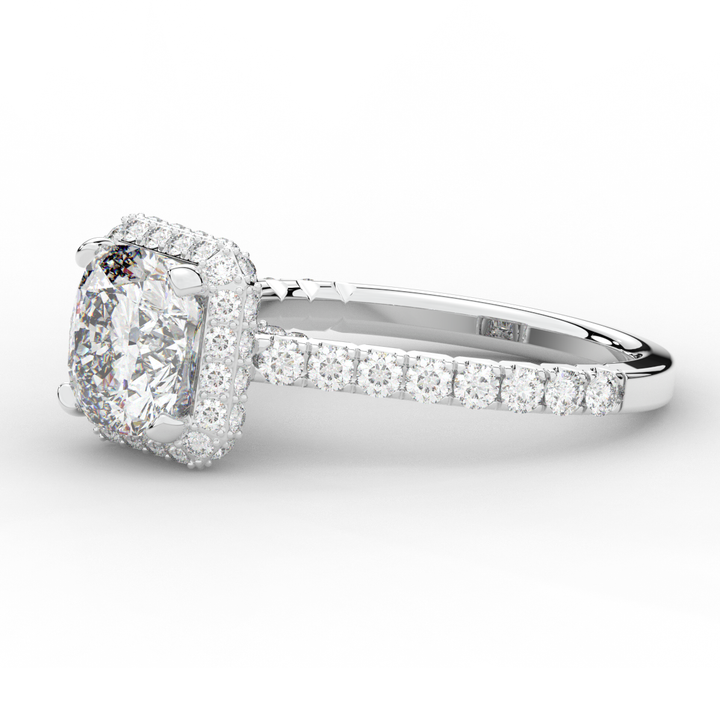 2.75CT.TW CUSHION LAB DIAMOND HALO ENGAGEMENT RING - Nazarelle