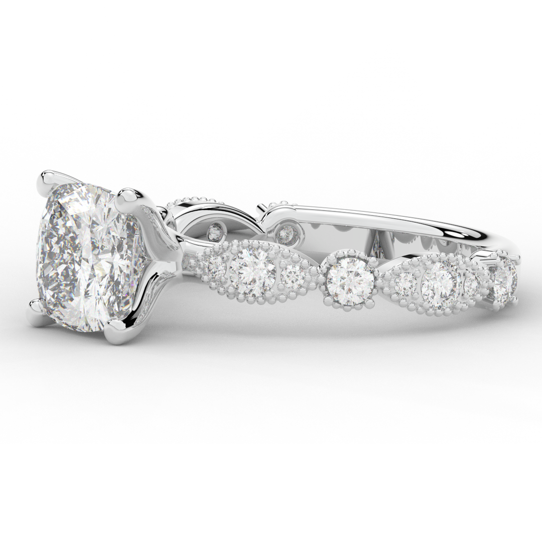 2.50CT.TW CUSHION LAB DIAMOND SOLITAIRE ENGAGEMENT RING - Nazarelle