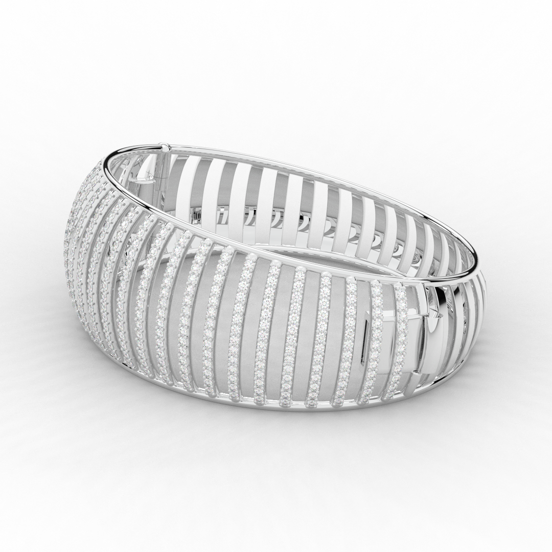 4.00CT.TW ROUND LAB DIAMOND BANGLE - Nazarelle
