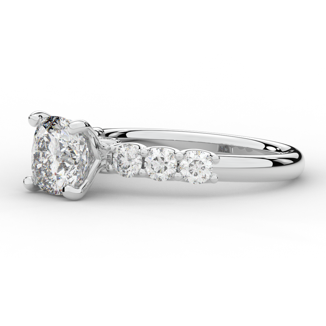 2.60CT.TW CUSHION LAB DIAMOND SOLITAIRE ENGAGEMENT RING - Nazarelle