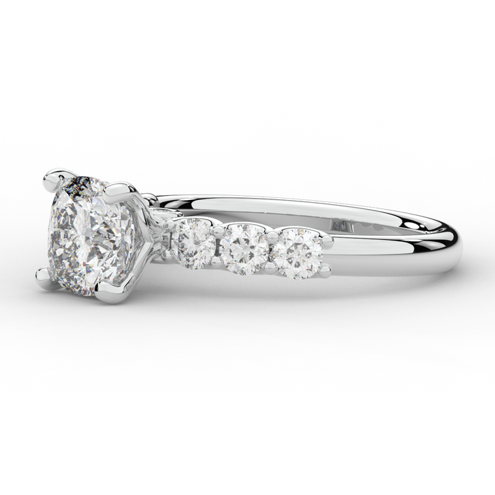 2.60CT.TW CUSHION LAB DIAMOND SOLITAIRE ENGAGEMENT RING - Nazarelle