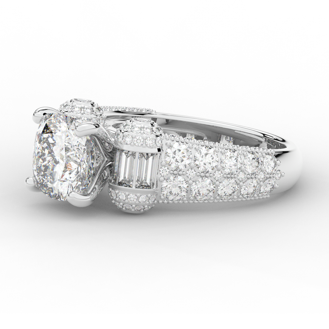 4.75CT.TW CUSHION LAB DIAMOND ENGAGEMENT RING - Nazarelle