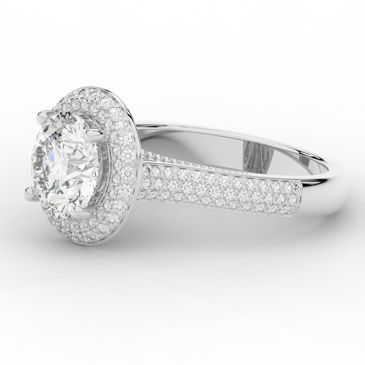 2.45CT.TW ROUND LAB DIAMOND HALO ENGAGEMENT RING - Nazarelle