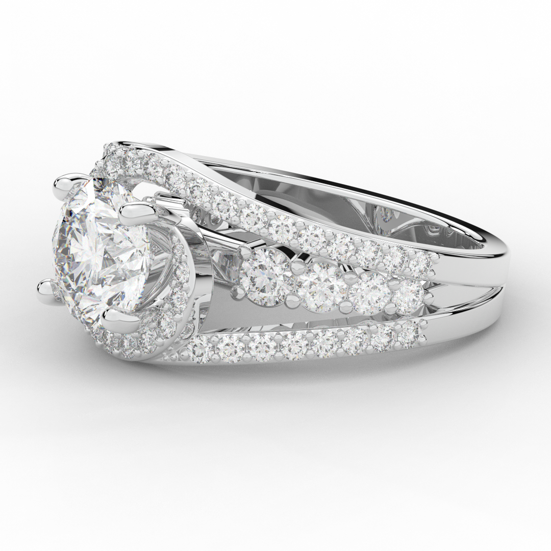 3.30CT.TW ROUND LAB DIAMOND ENGAGEMENT RING - Nazarelle