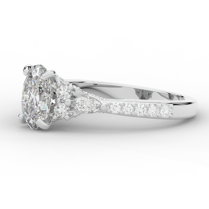 1.35CT.TW OVAL LAB DIAMOND ENGAGEMENT RING - Nazarelle
