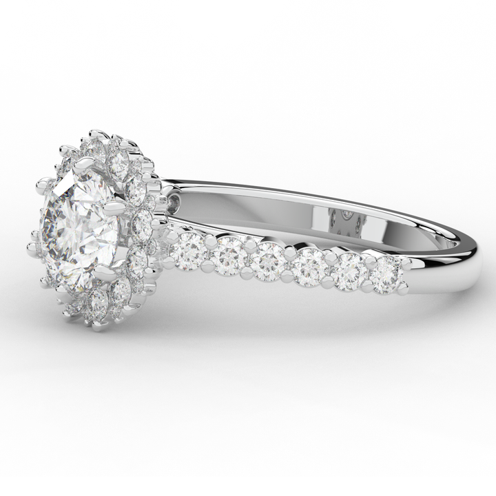 1.60CT.TW ROUND LAB DIAMOND HALO ENGAGEMENT RING - Nazarelle