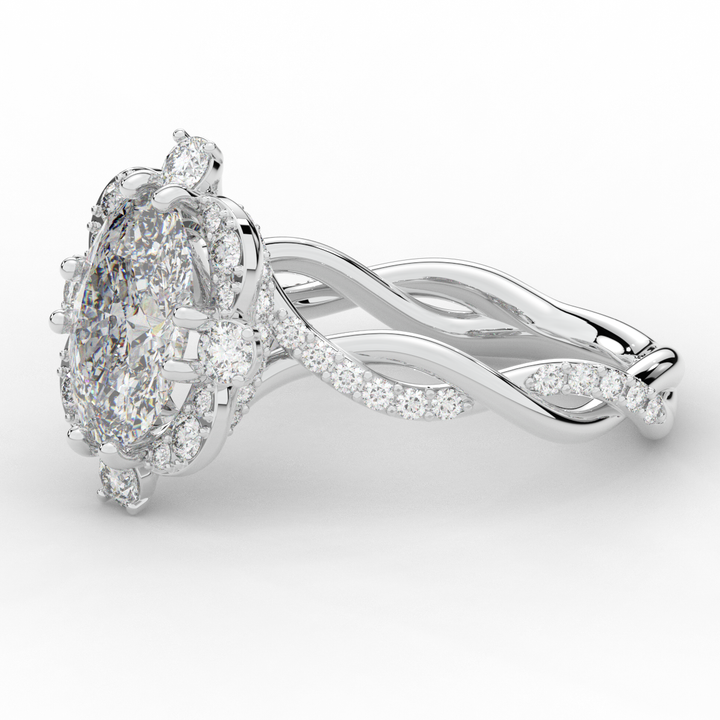 2.70CT.TW OVAL LAB DIAMOND HALO ENGAGEMENT RING - Nazarelle