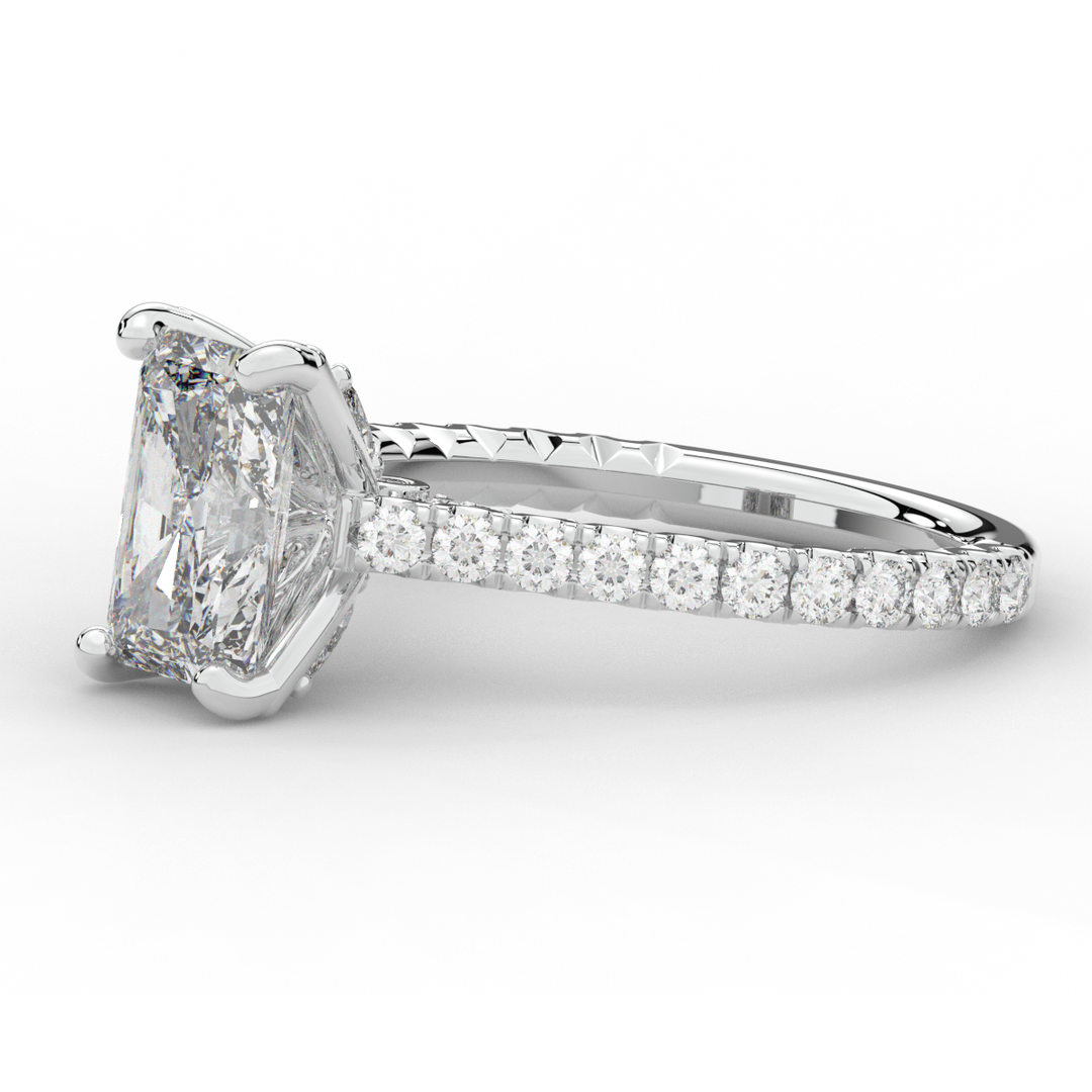 2.70CT.TW RADIANT LAB DIAMOND SOLITAIRE ENGAGEMENT RING - Nazarelle