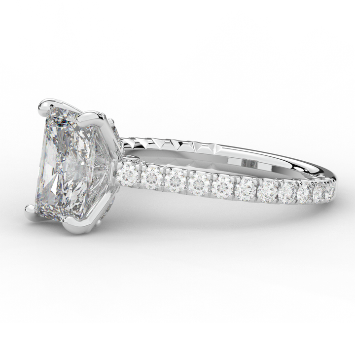 2.70CT.TW RADIANT LAB DIAMOND SOLITAIRE ENGAGEMENT RING - Nazarelle