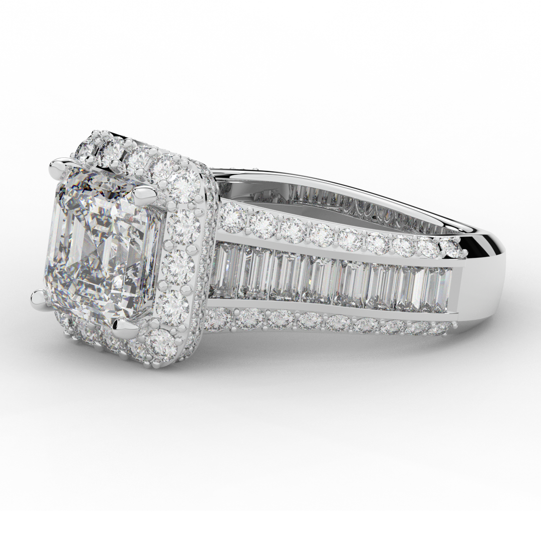 6.10CT.TW ASCHER LAB DIAMOND HALO ENGAGEMENT RING - Nazarelle