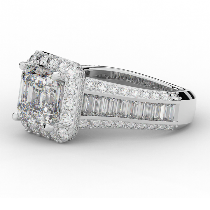 6.10CT.TW ASCHER LAB DIAMOND HALO ENGAGEMENT RING - Nazarelle