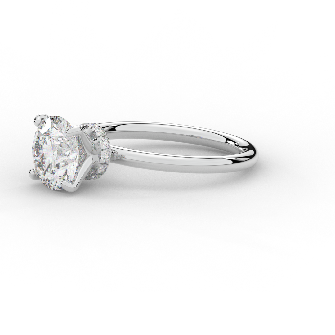 2.05CT.TW ROUND LAB DIAMOND SOLITAIRE ENGAGEMENT RING - Nazarelle