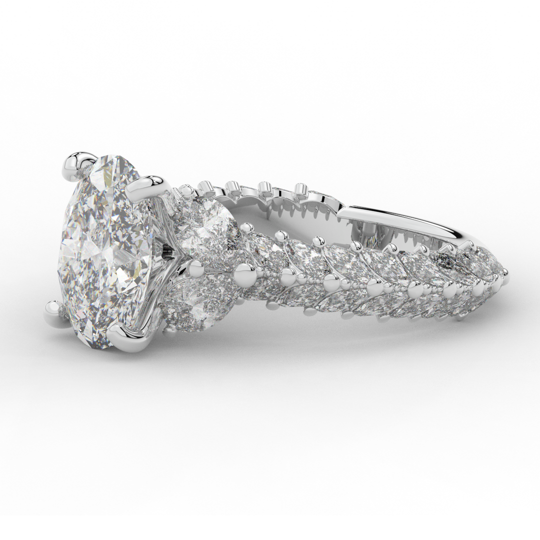 5.25CT.TW OVAL LAB DIAMOND HALO ENGAGEMENT RING - Nazarelle