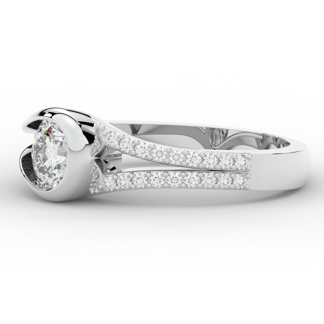 1.10CT.TW ROUND LAB DIAMOND SOLITAIRE ENGAGEMENT RING - Nazarelle